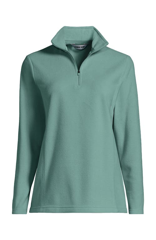 Lands' End Anyweather Fleece Quarter Zip Pullover In Green