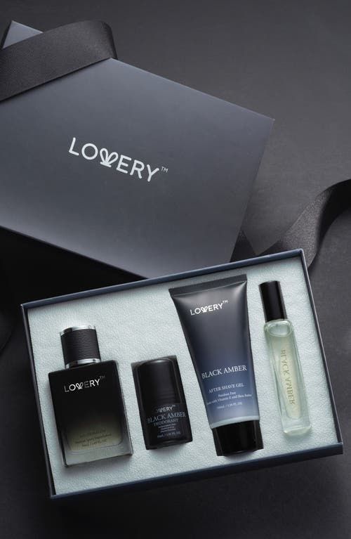 Lovery Black Amber 5-piece Bath & Body Gift Set In Black Amber