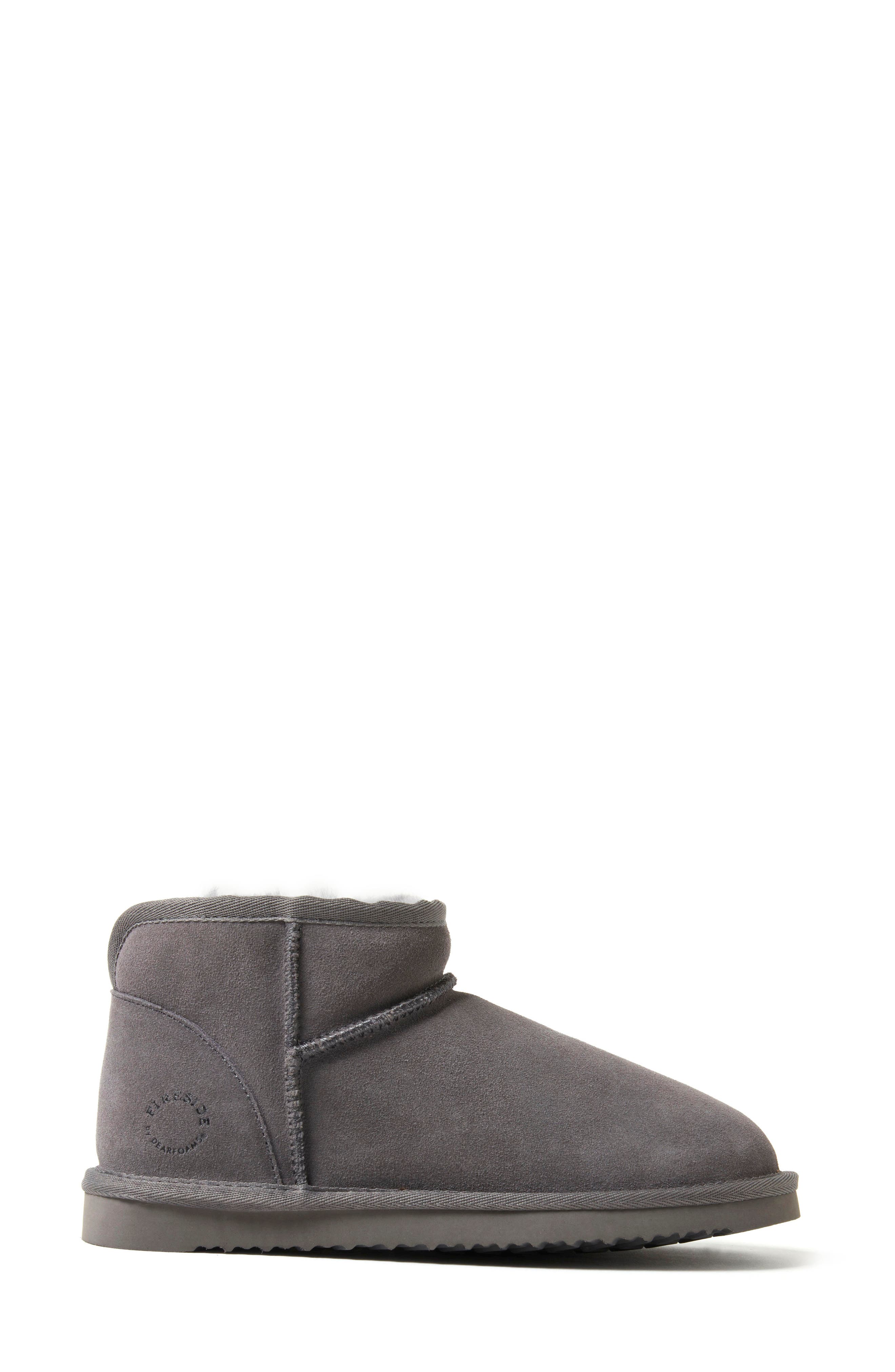 Fireside Riverland Genuine Shearling Micro Bootie, Alternate, color, GREY