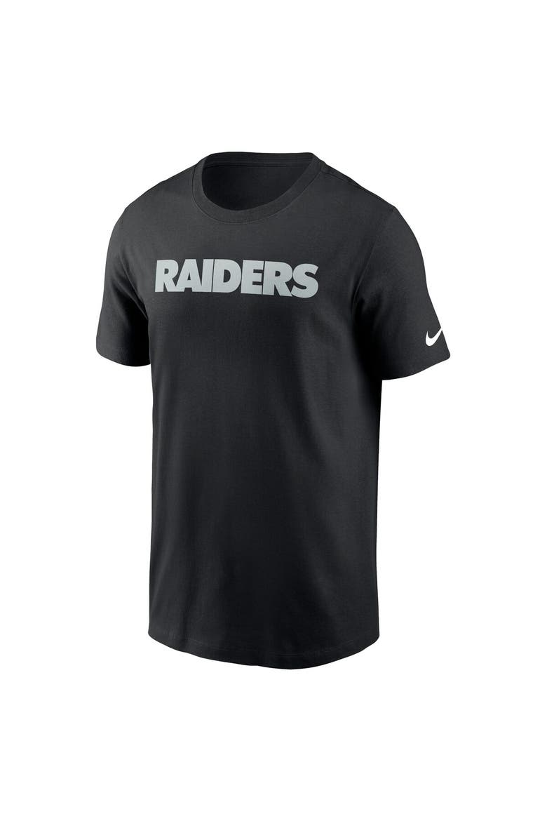 Men's Nike Black Las Vegas Raiders Primetime Wordmark Essential T-Shirt, Alternate, color, Black