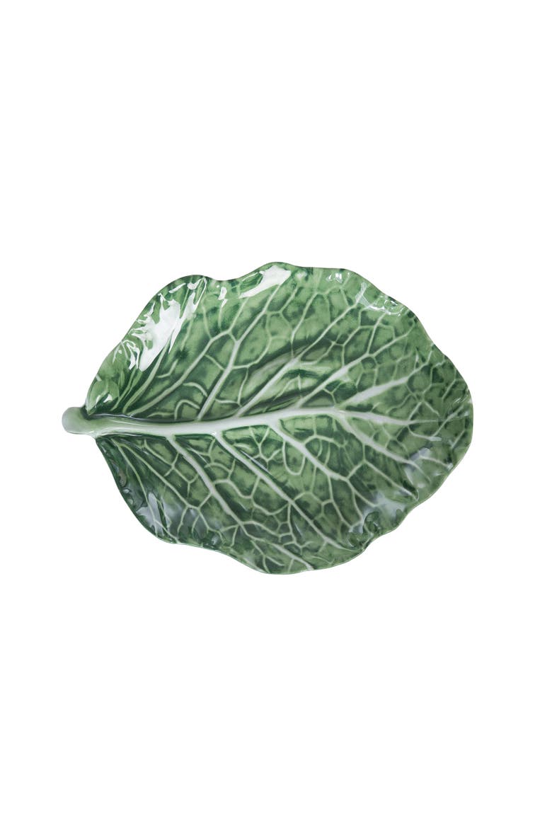 Cabbage Leaf Large Serving Platter 15.75", Main, color, Green
