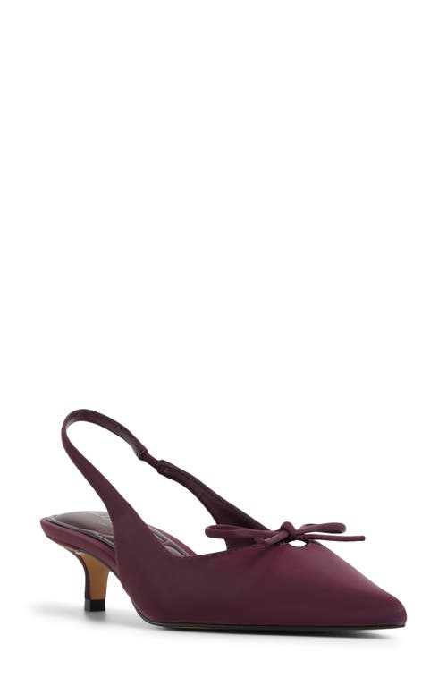Aldo Azizza Slingback Pointed Toe Kitten Heel Pump In Burgundy