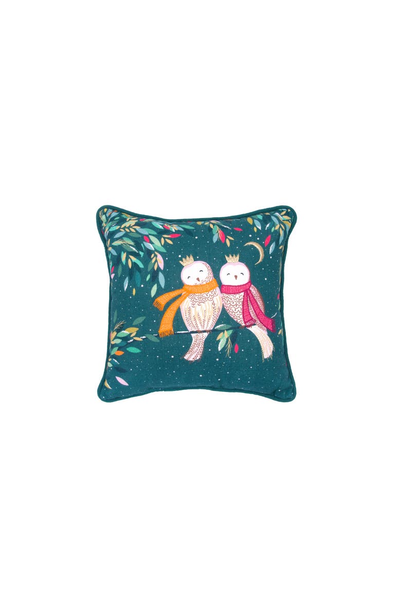 Owls Accent Throw Pillow 10" x 10", Main, color, Green