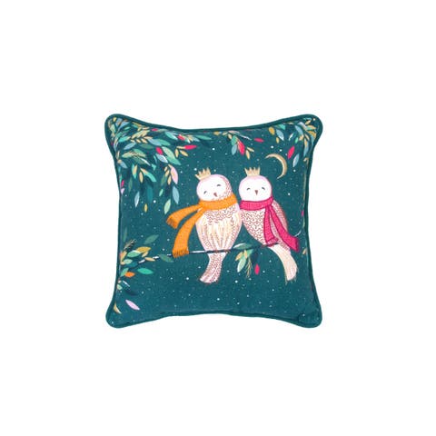 Owls Accent Throw Pillow 10" x 10"