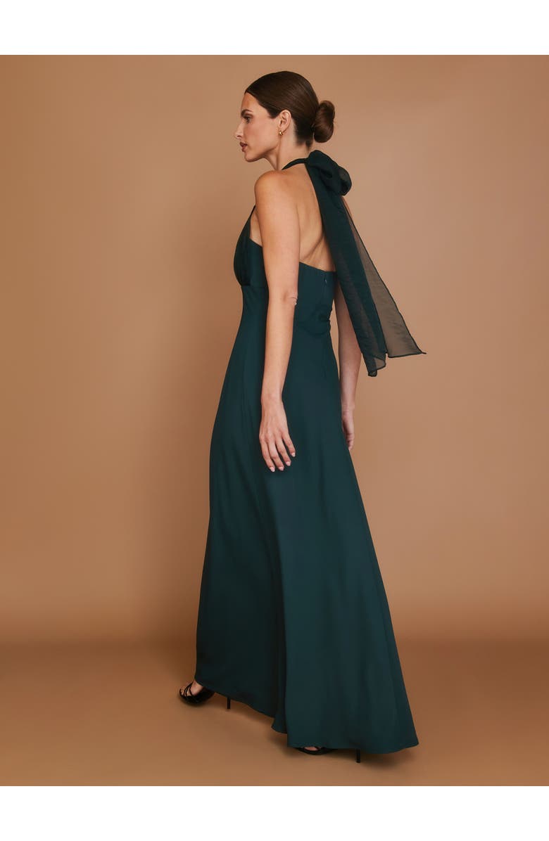 Six Stories Organza Halter Neck Maxi Dress, Alternate, color, Turquoise