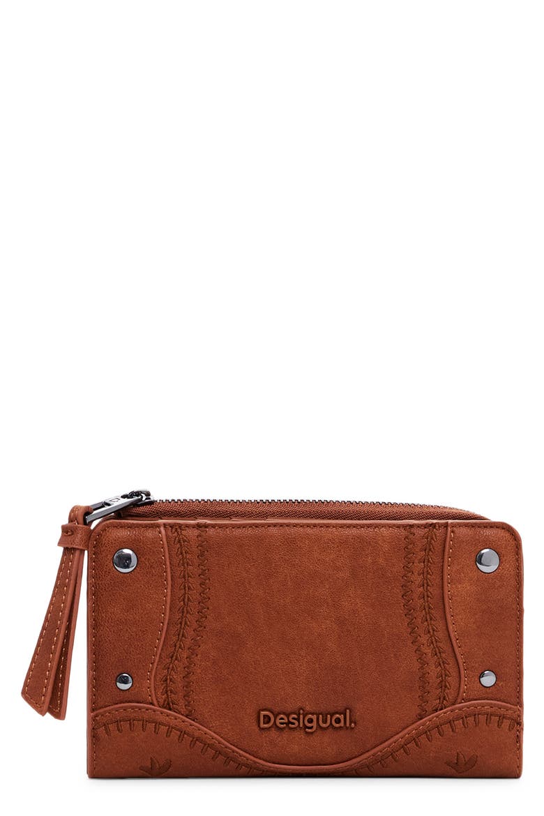 Medium Faux Leather Wallet, Main, color, CAMEL
