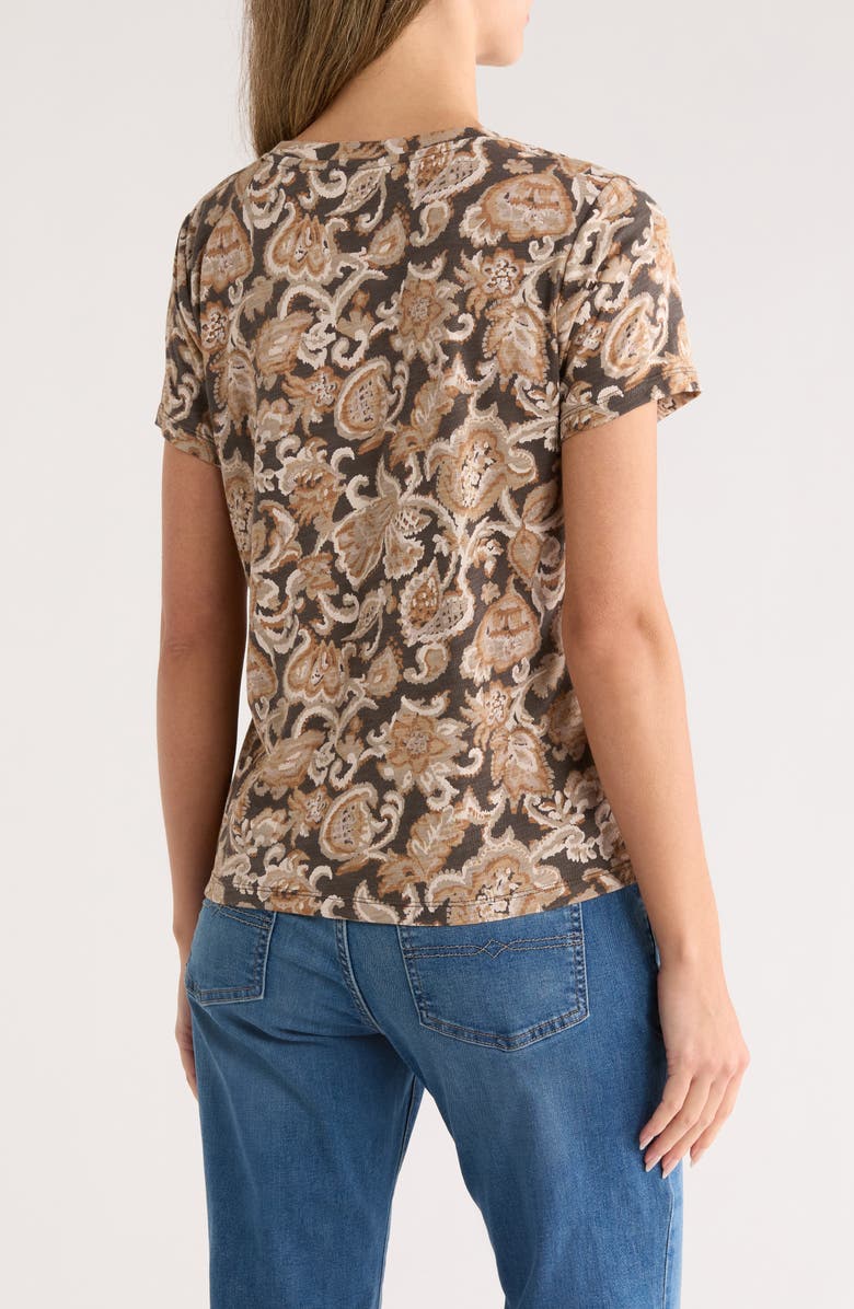 Lucky Brand Floral Paisley T-Shirt, Alternate, color, Black Multi
