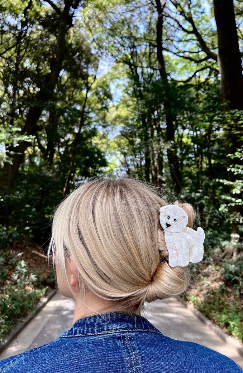 Solar Eclipse Bichon Frise Hair Clip, Alternate, color, 