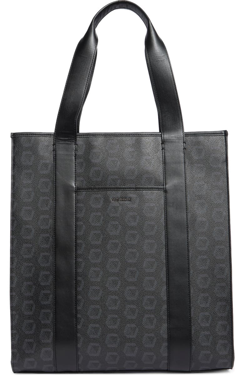 Ted Baker London Harrison Tote, Main, color, Canvas Black Graphic