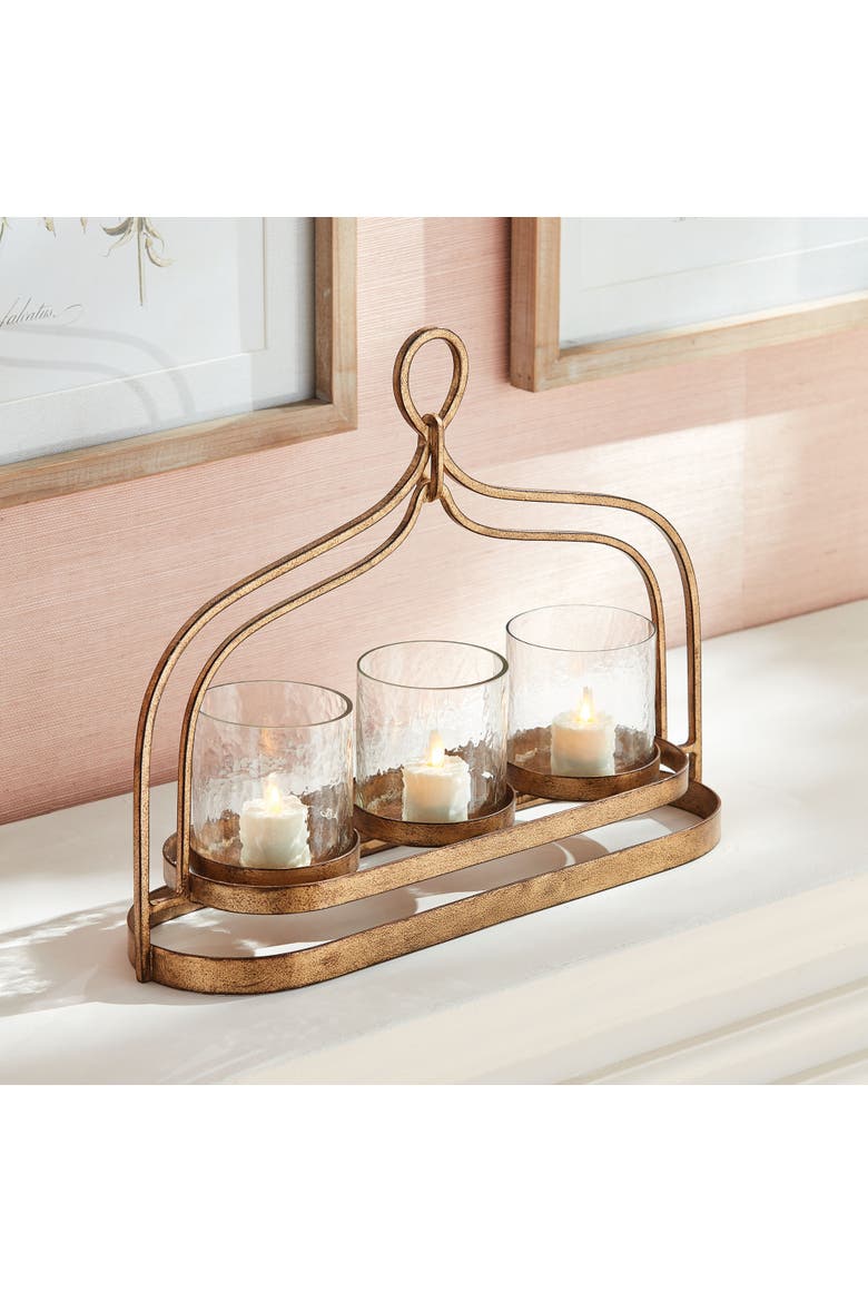 Amara 3-Candle Hurricane, Alternate, color, Gold