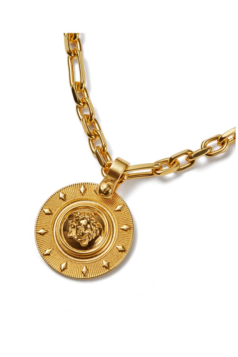 Irradia Medusa Pendant Necklace, Alternate, color, GOLD 2N