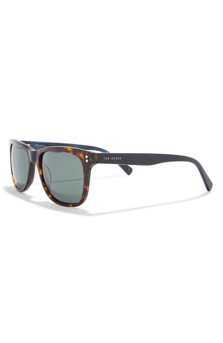 Ted Baker London 53mm Polarized Acetate Frame Square Sunglasses, Alternate, color, Tortoise