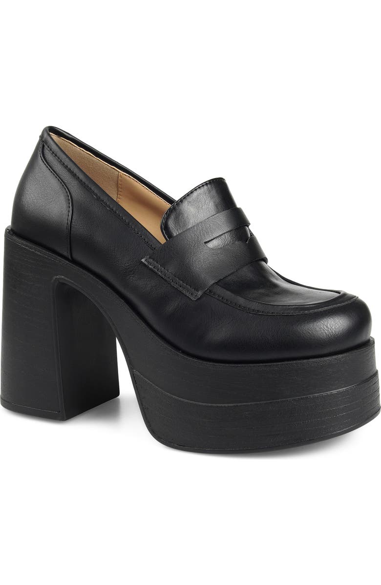 Candie's Ace Platform Pump, Main, color, Black Faux