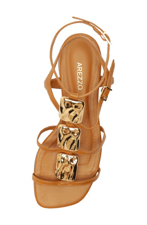 Arezzo Gretta Ankle Strap Sandal In Gold