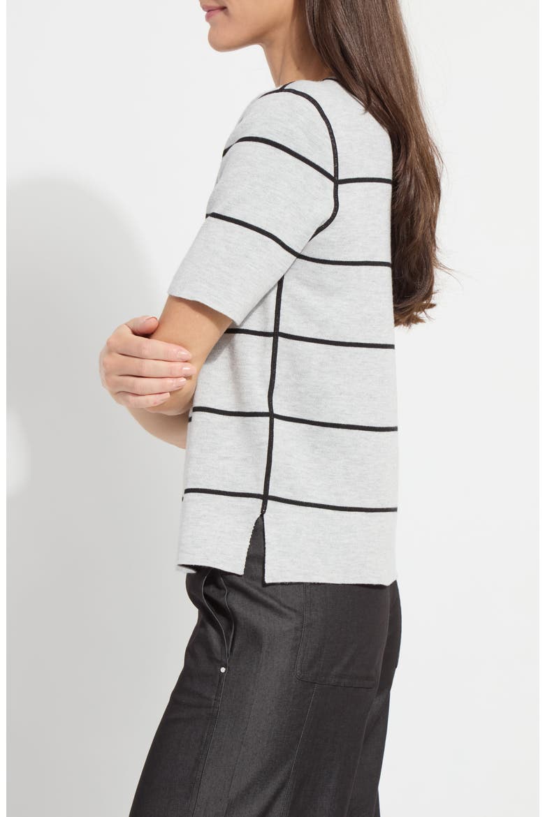 Odessa Reversible Short Sleeve Sweater, Alternate, color, BLACK/ PEARL GREY MELANGE
