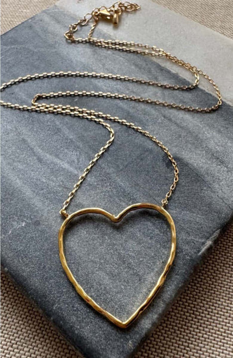 Erin McDermott Jewelry Open Heart Gold Necklace, Alternate, color, 