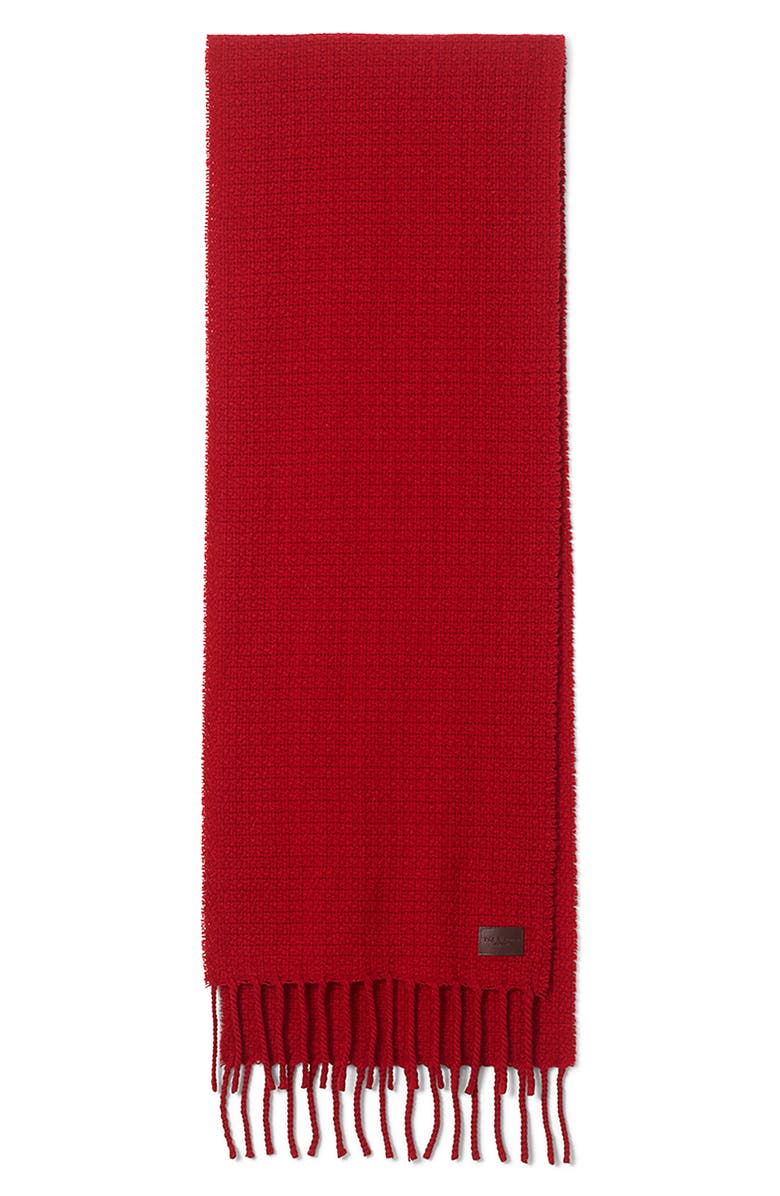 rag & bone Textured Cashmere Scarf, Alternate, color, Fiery Red
