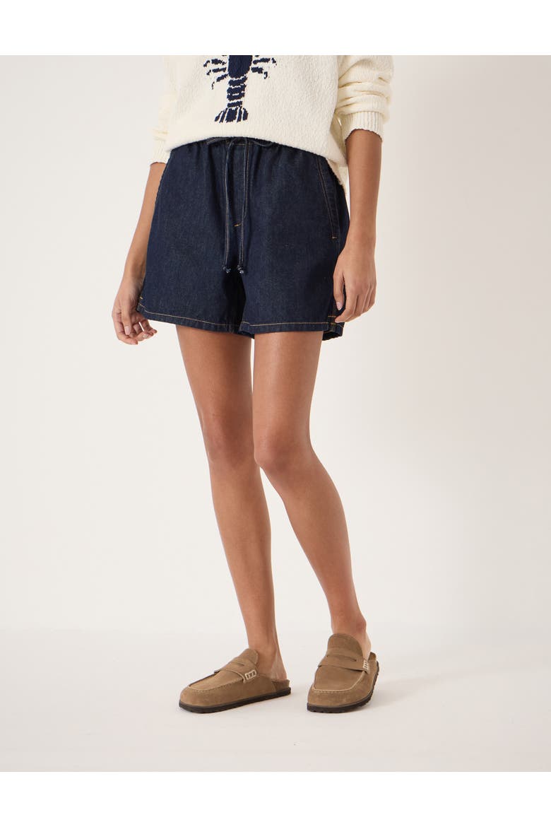 Betty Denim Pull On Shorts, Main, color, Dark Indigo Blue