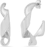 STEELTIME Twisted Ribbon Hoop Earrings