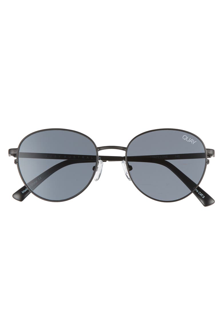 Australia Crazy Love 45mm Round Sunglasses, Alternate, color, BLACK/ SMOKE