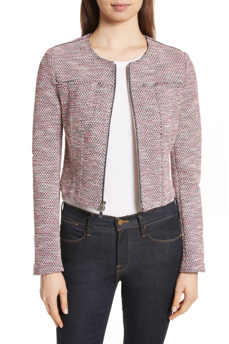 Ualana Z Beacon Tweed Jacket, Main, color, DEEP NAVY MULTI