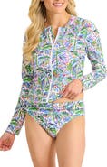 Tommy Bahama Poolside Palms Zip Long Sleeve Rashguard