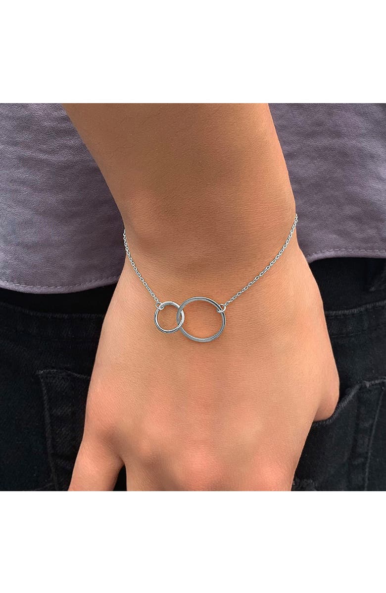 Sterling Forever Sterling Silver Interlocking Circles Bracelet, Alternate, color, 
