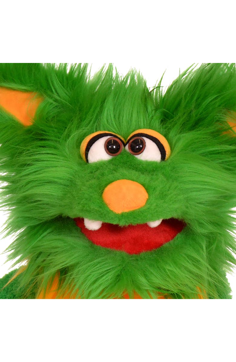 Living Puppets Rocky The Green Friendly Monster 16 Inch Plush Hand Puppet, Alternate, color, Green