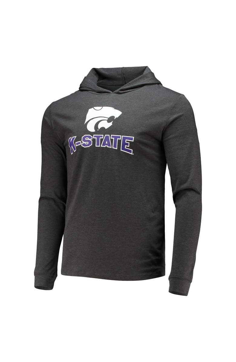 CONCEPTS SPORT Men's Concepts Sport Purple/Heather Charcoal Kansas State Wildcats Meter Long Sleeve Hoodie T-Shirt & Jogger Pajama Set, Alternate, color, Purple