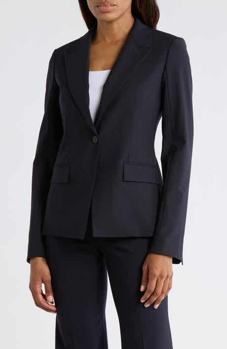 Angled Stretch Wool Blazer