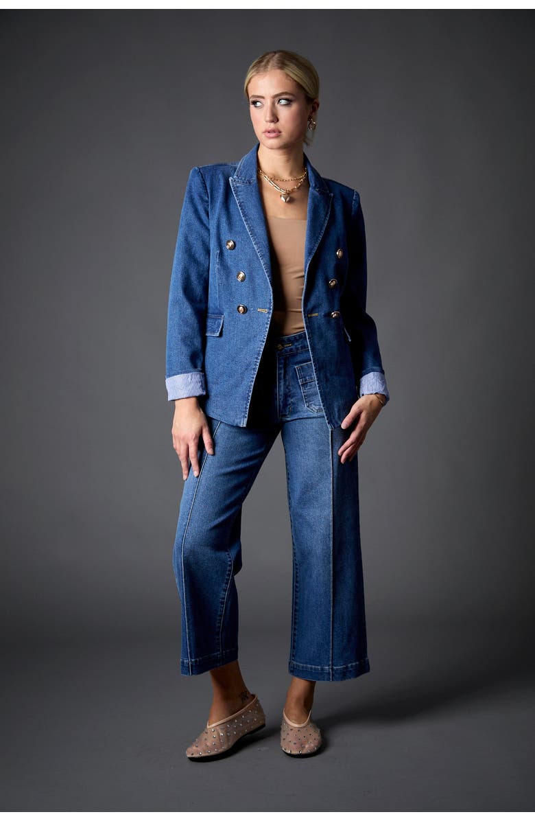 BLUE REVIVAL Blake Double Breasted Recycled Blazer, Alternate, color, Medium Stone