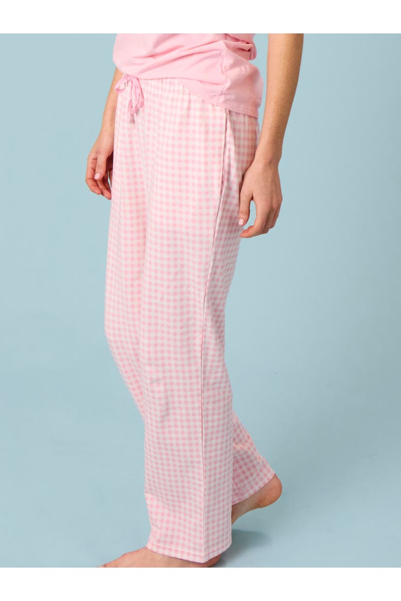 Modal Blend Gender Inclusive Adult Pajama Pants, Alternate, color, Pink Gingham