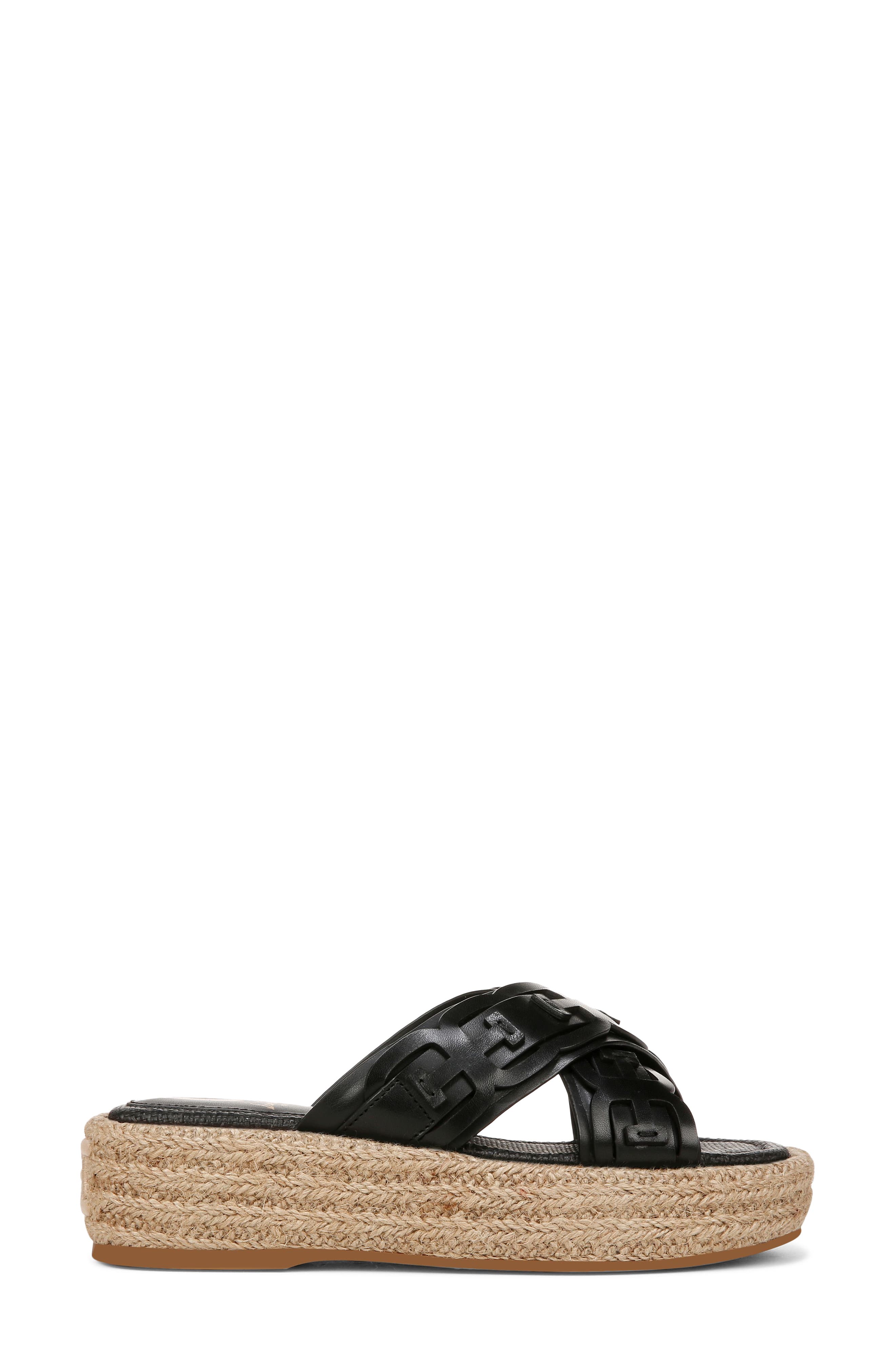 Sam Edelman Pria Espadrille Platform Wedge Slide Sandal, Alternate, color, Black