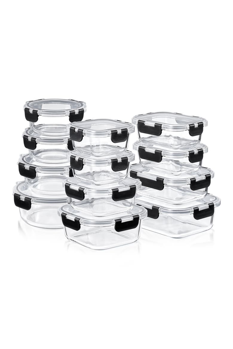 12-Pack Glass Food Prep Storage Containers, Main, color, CLEAR