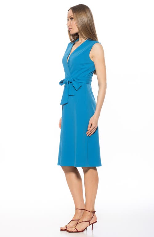 Alexia Admor Dane Tie Waist Midi Dress In Lapis