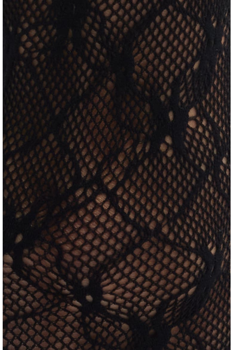 Love Lace Bow Socks, Alternate, color, BLACK