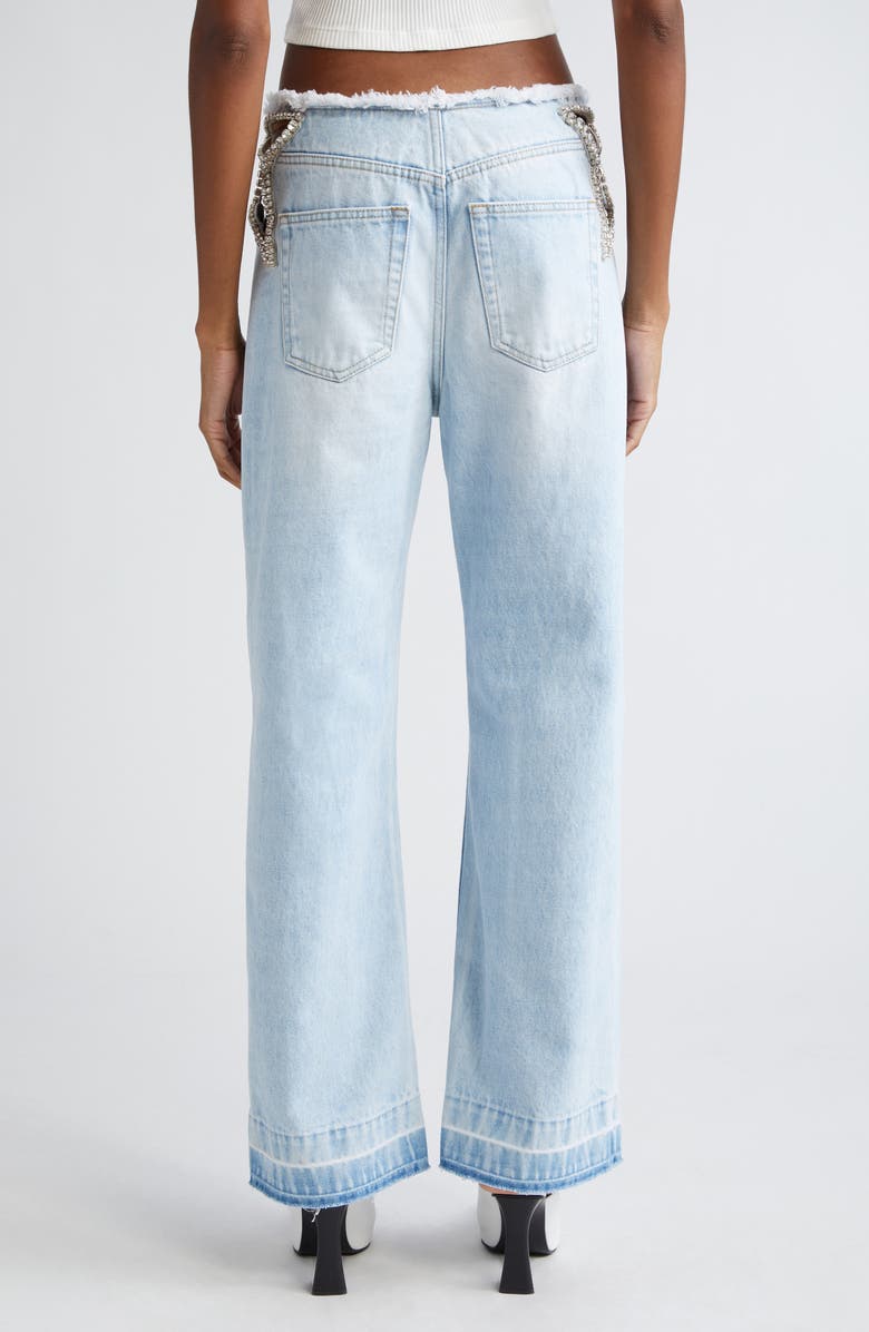 Stella McCartney Crystal Star Cutout Denim Jeans, Alternate, color, 
