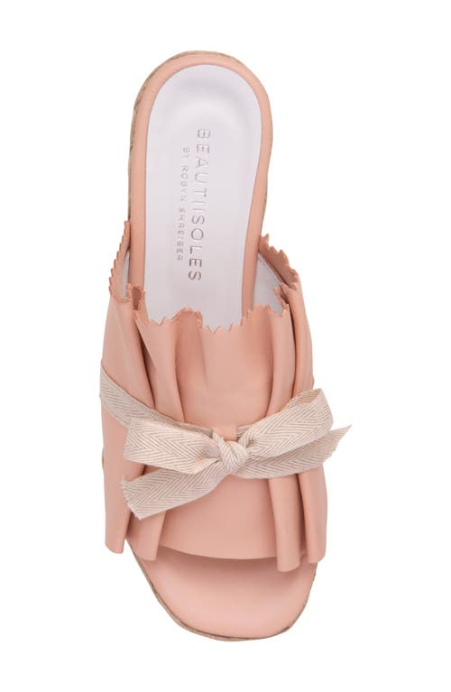 Beautiisoles Noelle Espadrille Platform Wedge Slide Sandal In Light Pink