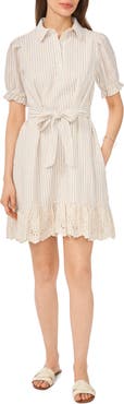 Vince Camuto Short Sleeve Belted Shirtdress