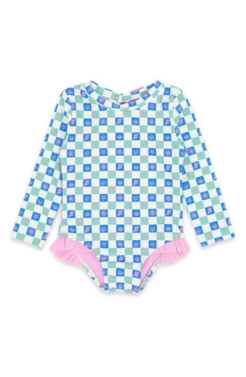 Kids' Coastal Cutie Long Sleeve UPF 50+ One-Piece Rashguard Swimsuit (Baby & Toddler)
