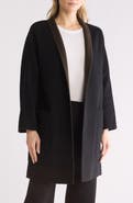 Vince Reversible Collarless Wool Blend Coat