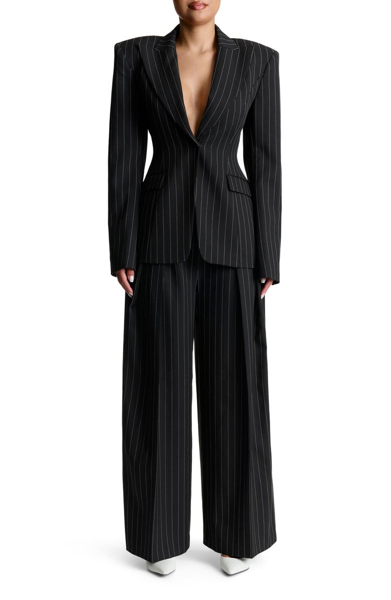 Naked Wardrobe Pinstripe Blazer, Alternate, color,