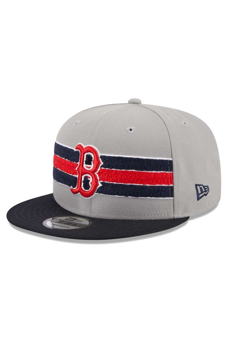 Men's New Era Gray/Navy Boston Red Sox Band 9FIFTY Snapback Hat, Main, color, Gray