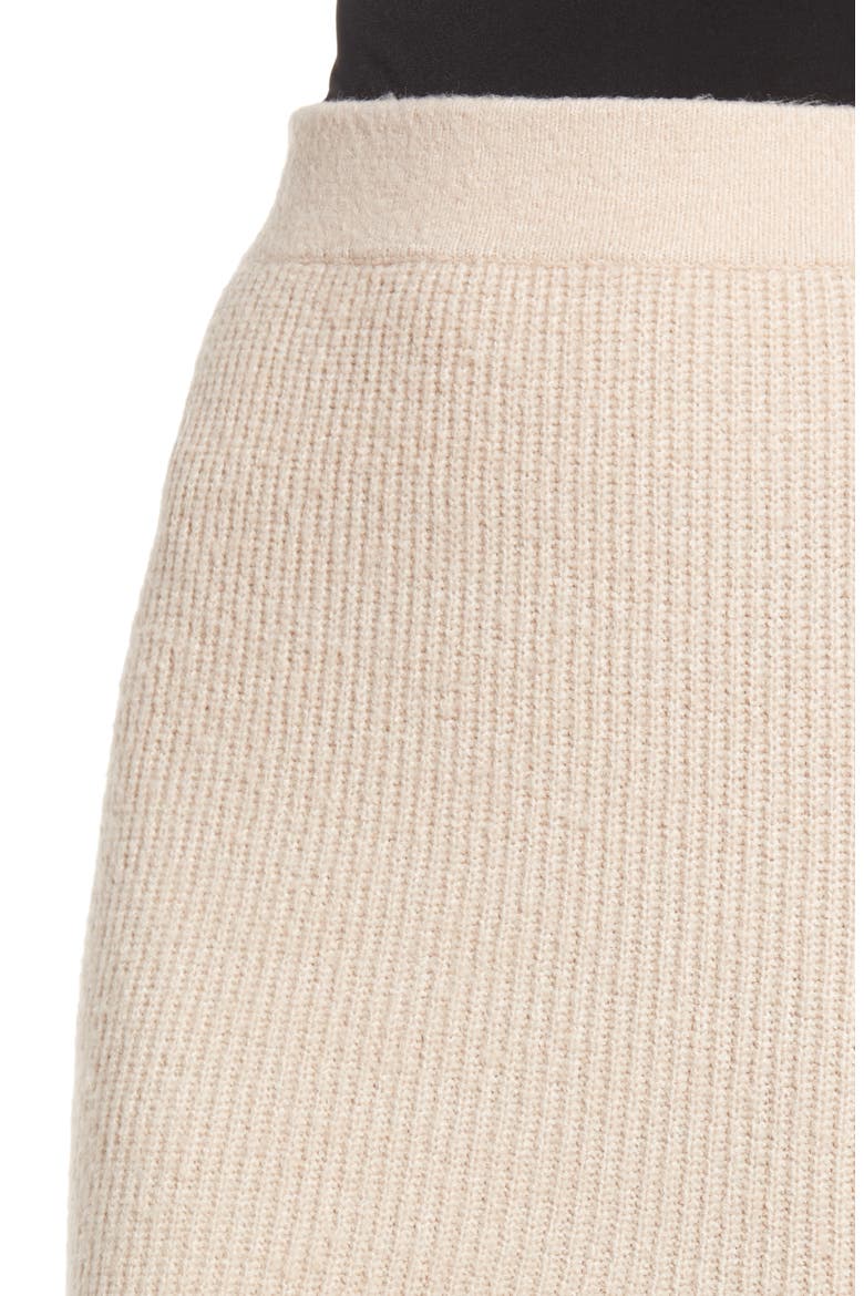 Split Sweater Midi Skirt, Alternate, color, TAN MEMOIR