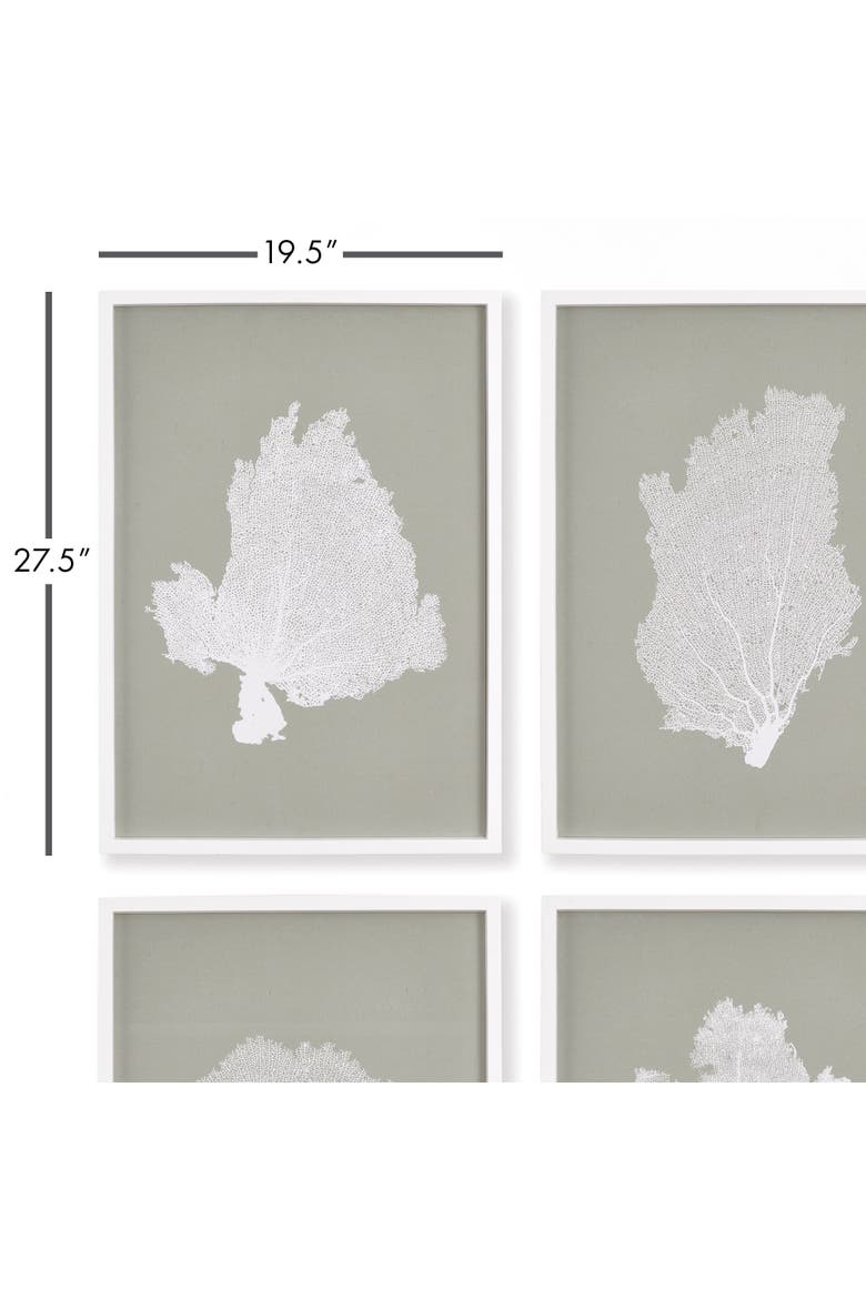 Coral Fans Study Set of 4, Alternate, color, Gray