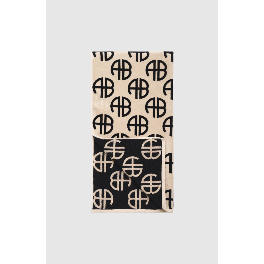 Anine Bing Monogram Print Bahia Towel In Multi