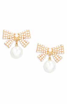 Tasha Faux Pearl Bow Stud Earrings