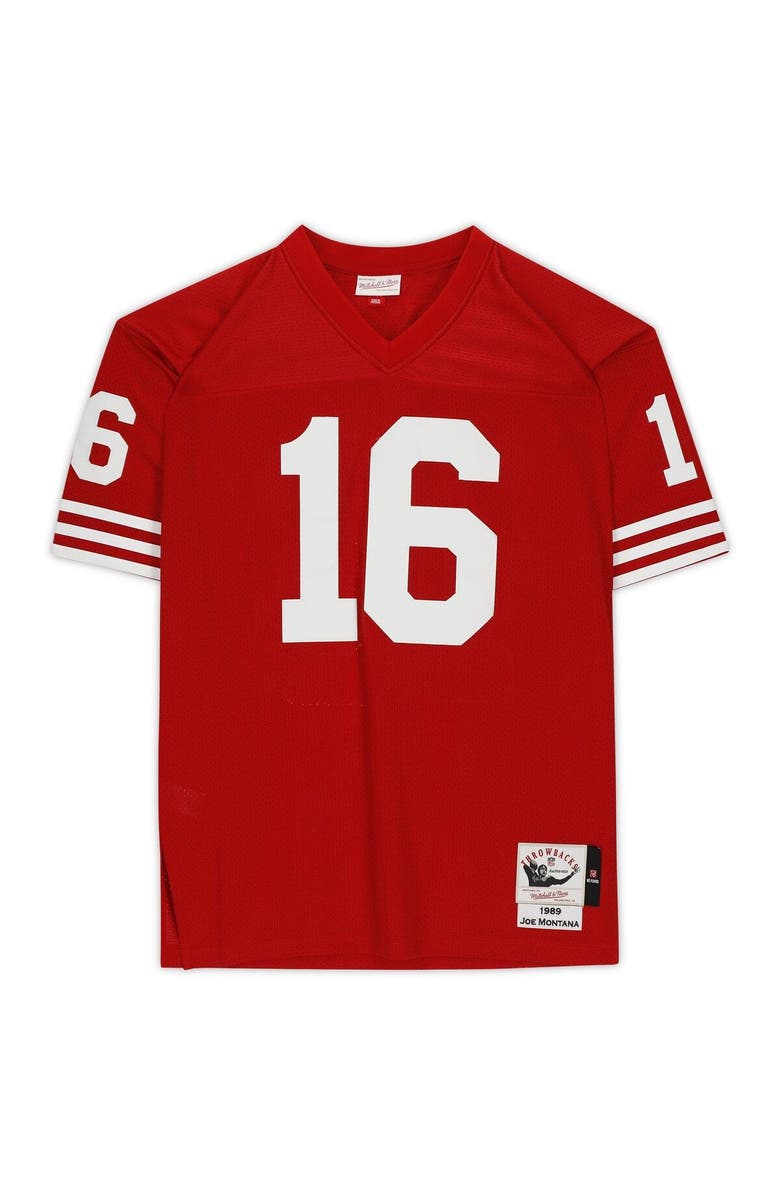 FANATICS AUTHENTIC Joe Montana San Francisco 49ers Autographed Mitchell & Ness Red Authentic Jersey, Alternate, color, 