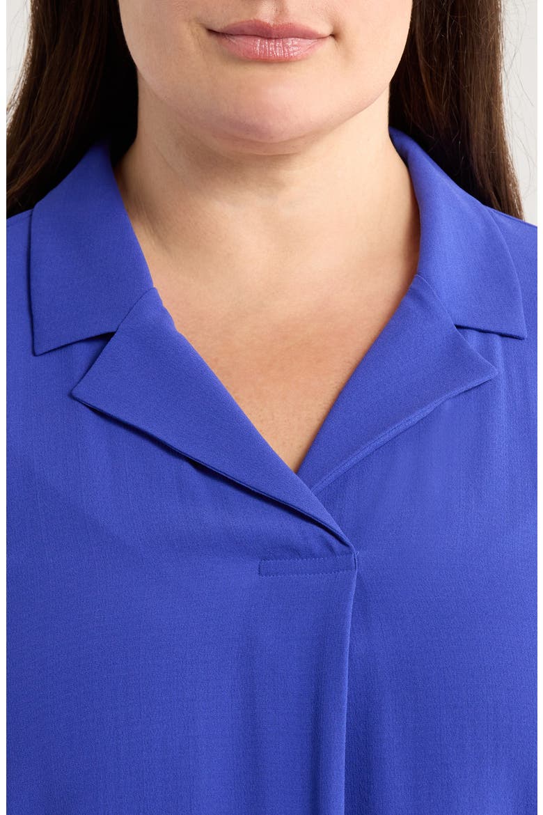 Roll Cuff Woven Silk Shirt, Alternate, color, ROYAL