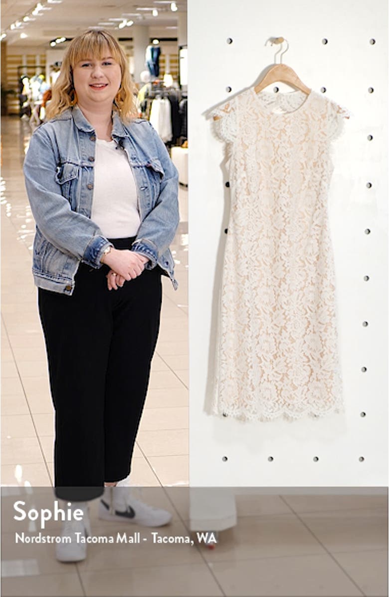 Cap Sleeve Lace Sheath Dress, sales video thumbnail